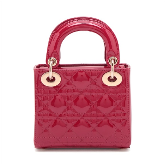 Christian Dior Lady Dior Mini Patent Red - Picture 2 of 9